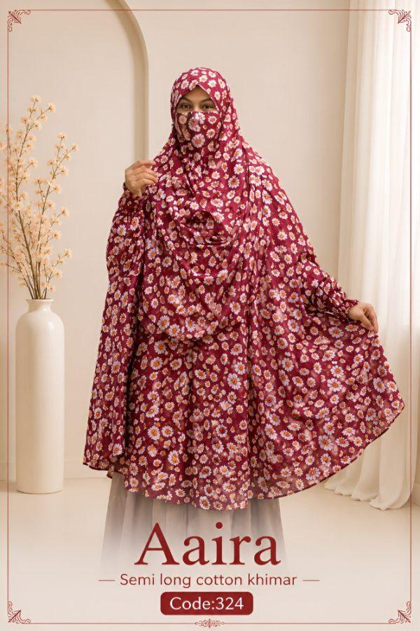 Aaira semi long cotton khimar FM Fashion World