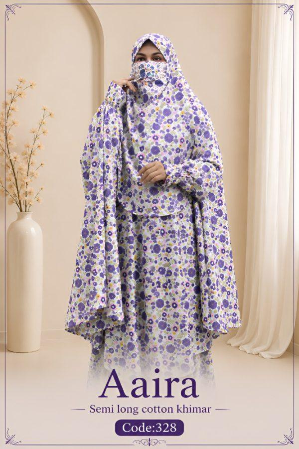Aaira semi long cotton khimar FM Fashion World